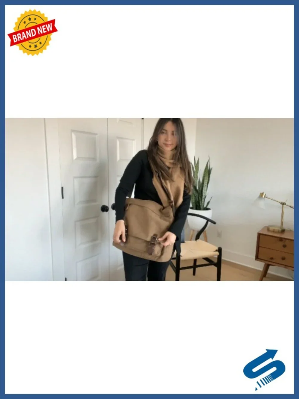 Vintage Canvas Messenger Shoulder Bag Travel Crossbody Purse for 15in Laptop